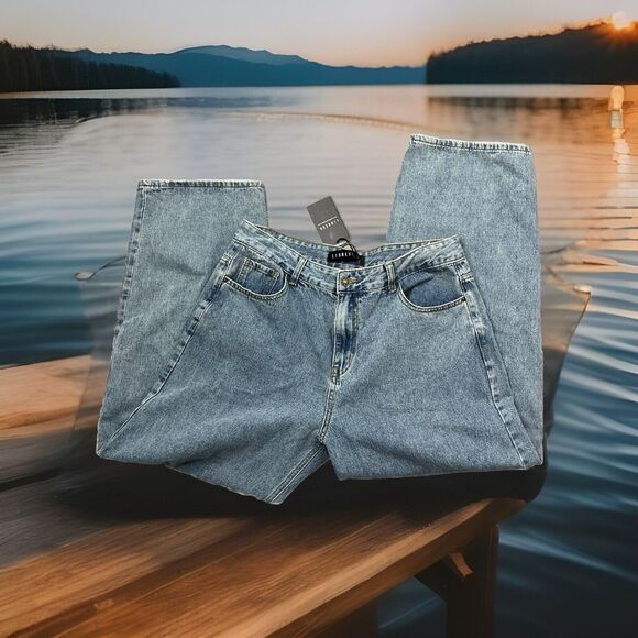 Lioness Talk Is Cheap Baggy Wide Leg Jeans XXL High Waist Light Wash Relaxed NWT - Picture 3 of 7